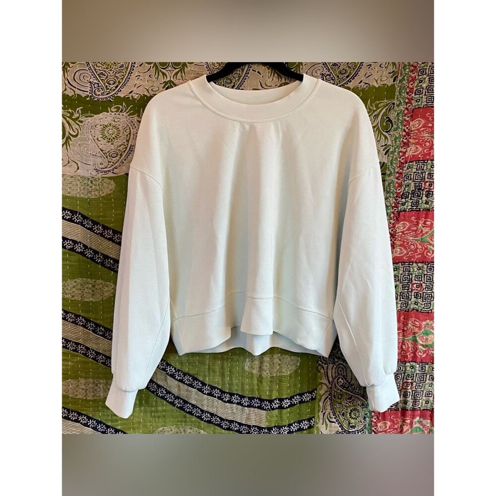 Lululemon Creamy Mint Softstreme Perfectly Oversized Cropped Crew Size 4 - Picture 2 of 15